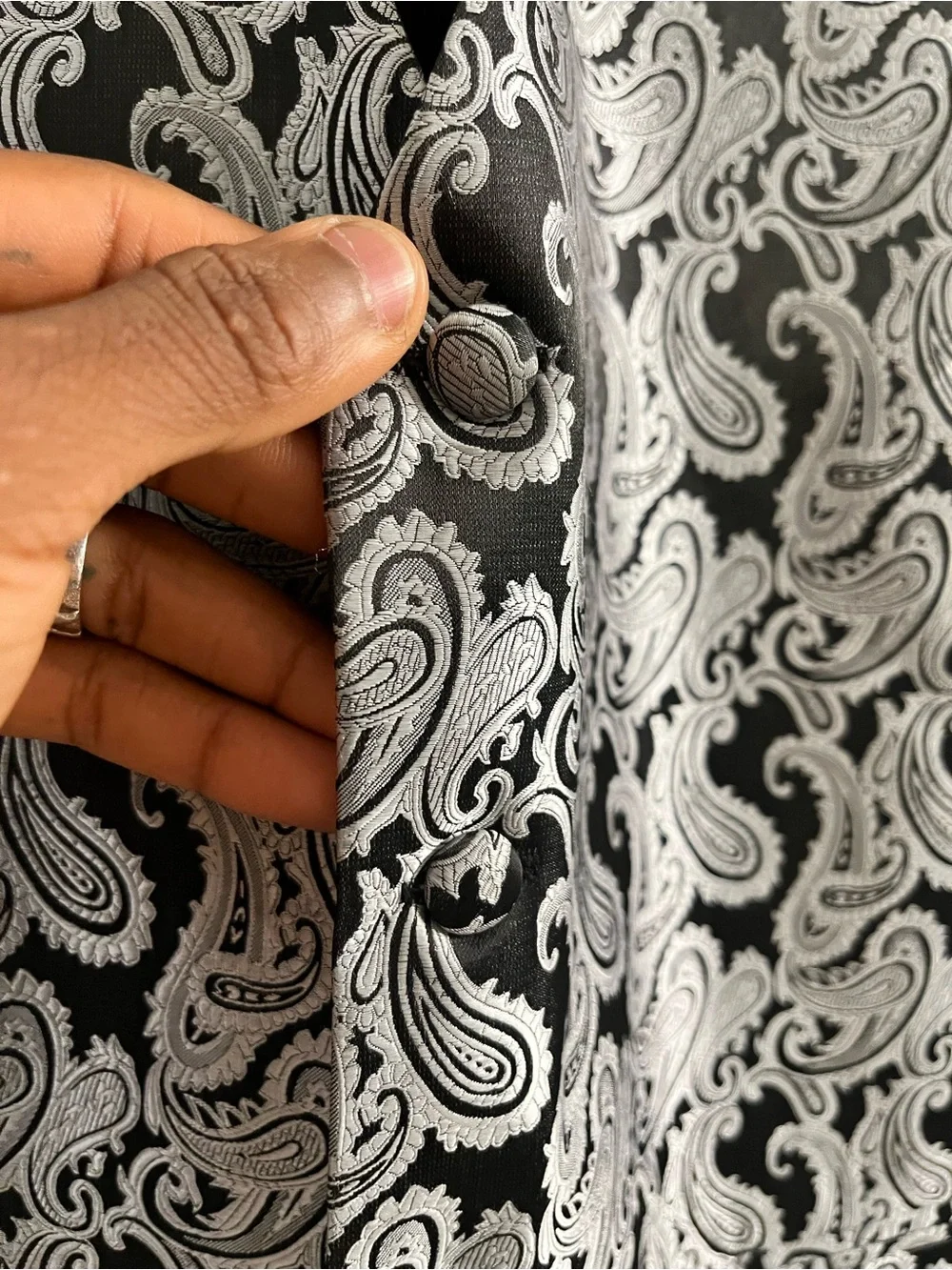 Silver floral vest